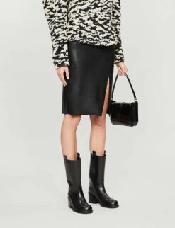 Commando COM FAUX LTHR MIDI SKIRT -Ted Baker Store 1094 3005735 SK11 BLACK M