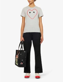 Comme Des Garçons Play Logo-print Cotton-jersey T-shirt -Ted Baker Store 1154 2000022 P1T265 GREY ALT01