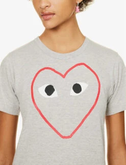 Comme Des Garçons Play Logo-print Cotton-jersey T-shirt -Ted Baker Store 1154 2000022 P1T265 GREY ALT04