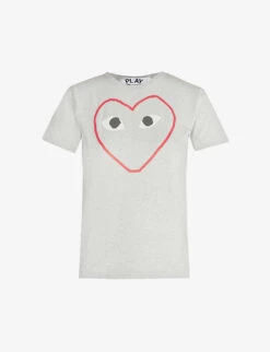 Comme Des Garçons Play Logo-print Cotton-jersey T-shirt -Ted Baker Store 1154 2000022 P1T265 GREY M