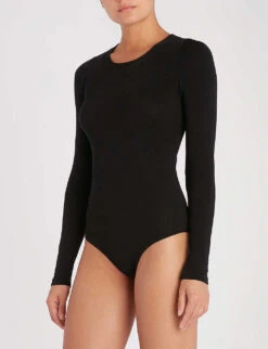 Wolford Berlin Scoop-neck Cotton-blend Body -Ted Baker Store 121 85008583 75015 BLACK ALT01