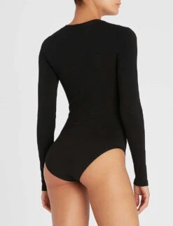 Wolford Berlin Scoop-neck Cotton-blend Body -Ted Baker Store 121 85008583 75015 BLACK ALT02