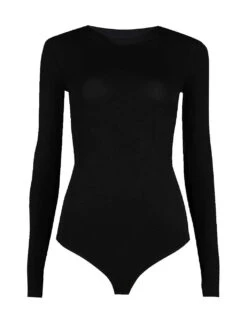 Wolford Berlin Scoop-neck Cotton-blend Body -Ted Baker Store 121 85008583 75015 BLACK ALT06