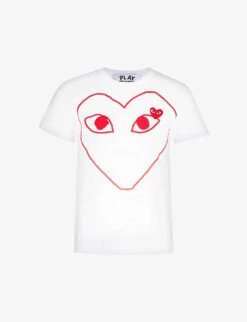 Comme Des Garçons Play Heart-logo Cotton-jersey T-shirt -Ted Baker Store 143 2000022 P1T099 WHITE M