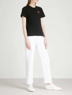 Comme Des Garçons Play Heart Logo-embroidered Cotton-jersey T-shirt 8 Comme Des Garçons Play Heart Logo-embroidered Cotton-jersey T-shirt -Ted Baker Store 143 2000022 P1T107 S BLACK ALT01