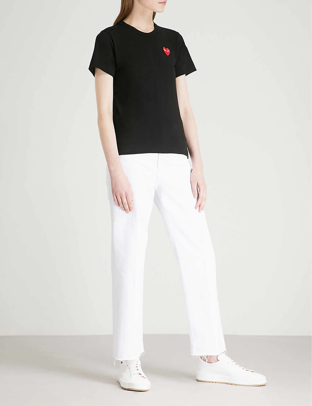 Comme Des Garçons Play Heart Logo-embroidered Cotton-jersey T-shirt 4 Comme Des Garçons Play Heart Logo-embroidered Cotton-jersey T-shirt - Image 2