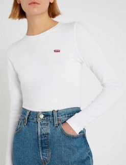 Levis Baby Logo-embroidered Cotton-jersey Top -Ted Baker Store 150 3002395 695550000 WHITE ALT03