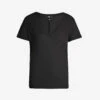 Paige Zaya V-neck Cotton And Modal-blend T-shirt -Ted Baker Store 188 3002369 5008E886260 FADEDBLACK ALT10