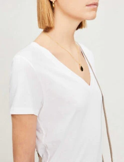 Vince V-neck Cotton-jersey T-shirt -Ted Baker Store 197 3004397 VR59283148 OPTICWHITE ALT03