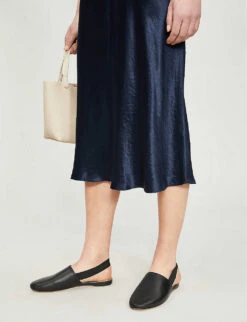 Vince Flared High-rise Crushed Satin Midi Skirt -Ted Baker Store 197 3004397 VR68530354 COASTAL ALT03