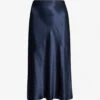 Vince Flared High-rise Crushed Satin Midi Skirt