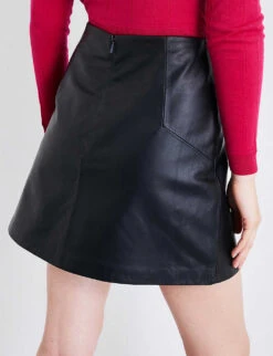 Whistles A-line Leather Skirt -Ted Baker Store 501 10019 025419 BLACK ALT05
