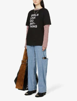 Zadig & Voltaire Bella Cotton-jersey T-shirt -Ted Baker Store 669 10175 PWGTR1801F NOIR ALT01