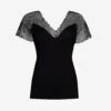 Maje V-neck Stretch-jersey And Stretch-lace Top -Ted Baker Store 670 10082 MFPTO00226 BLACK ALT10