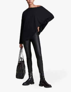 AllSaints Rita Oversized Stretch-woven T-shirt 10 AllSaints Rita Oversized Stretch-woven T-shirt -Ted Baker Store 930 10136 WM020N BLACK ALT01