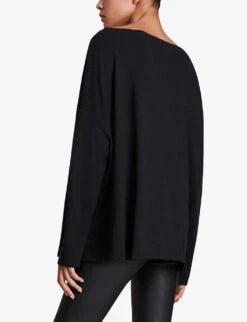 AllSaints Rita Oversized Stretch-woven T-shirt 12 AllSaints Rita Oversized Stretch-woven T-shirt -Ted Baker Store 930 10136 WM020N BLACK ALT03