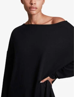 AllSaints Rita Oversized Stretch-woven T-shirt 13 AllSaints Rita Oversized Stretch-woven T-shirt -Ted Baker Store 930 10136 WM020N BLACK ALT04