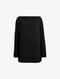 AllSaints Rita Oversized Stretch-woven T-shirt 9 AllSaints Rita Oversized Stretch-woven T-shirt -Ted Baker Store 930 10136 WM020N BLACK M