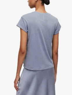 AllSaints Anna Crewneck Cotton T-shirt -Ted Baker Store R00067685 STORMCLOUDGRE ALT03