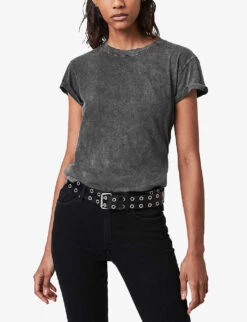 AllSaints Anna Acid Wash Cotton T-shirt -Ted Baker Store R00067715 ACIDWASHEDBL ALT02