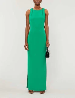 Whistles Tie Back Woven Maxi Dress -Ted Baker Store R00109043 GREEN M