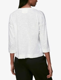 Whistles Dropped Shoulder Cotton-jersey Top -Ted Baker Store R00121762 WHITE ALT02
