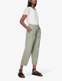 Whistles Broderie Anglaise-embellished Cotton T-shirt -Ted Baker Store R00126751 WHITE ALT04