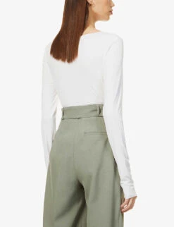 Wolford Aurora Long-sleeved Stretch-woven Top 10 Wolford Aurora Long-sleeved Stretch-woven Top -Ted Baker Store R03640371 WHITE ALT02