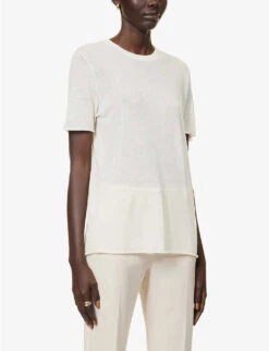 Joseph Round-neck Cashmere T-shirt -Ted Baker Store R03658517 IVORY ALT02