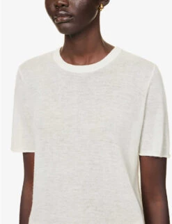 Joseph Round-neck Cashmere T-shirt -Ted Baker Store R03658517 IVORY ALT04