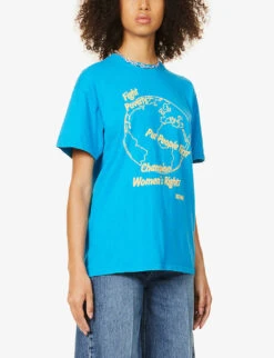 Fergus For Oxfam X Bay Garnett Vintage Cotton-jersey T-shirt -Ted Baker Store R03670943 BLUE M