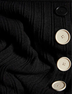 CLAUDIE PIERLOT Long Button-detail Knitted Midi Skirt -Ted Baker Store R03670966 BLACK ALT03