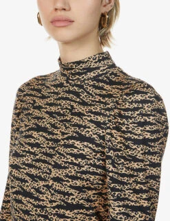 Whistles Animal-print Stretch-jersey Top 11 Whistles Animal-print Stretch-jersey Top -Ted Baker Store R03709727 MULTICOLOURED ALT03