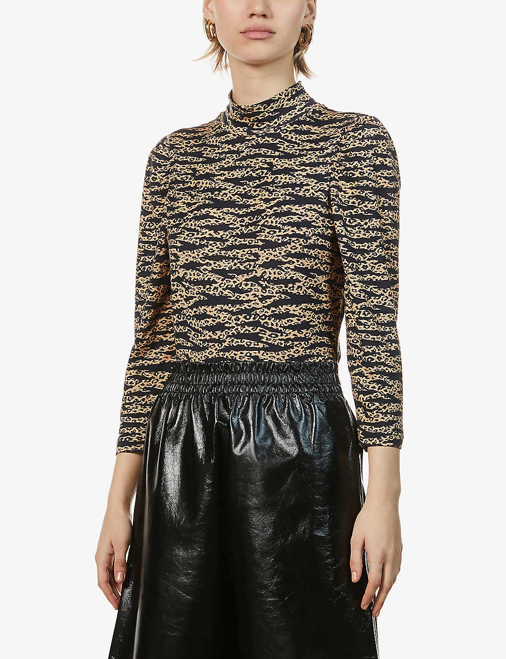 Whistles Animal-print Stretch-jersey Top 4 Whistles Animal-print Stretch-jersey Top - Image 2