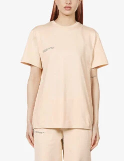 Text-print Organic-cotton-and Seaweed-blend T-shirt -Ted Baker Store R03751956 SAND ALT02