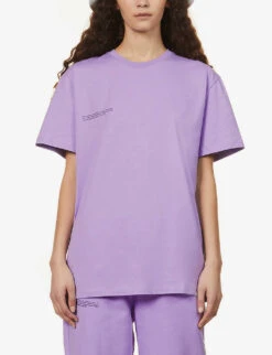 Text-print Organic-cotton T-shirt -Ted Baker Store R03752034 ORCHIDPURPLE ALT02