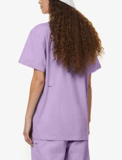 Text-print Organic-cotton T-shirt -Ted Baker Store R03752034 ORCHIDPURPLE ALT03