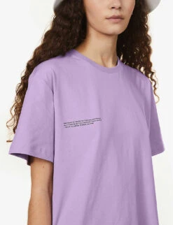 Text-print Organic-cotton T-shirt -Ted Baker Store R03752034 ORCHIDPURPLE ALT04
