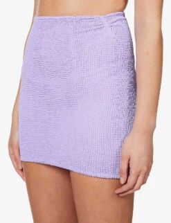 High-rise Seersucker Stretch-woven Mini Skirt 11 High-rise Seersucker Stretch-woven Mini Skirt -Ted Baker Store R03756657 S LILAC ALT04