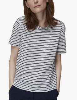 Whistles Emily Ultimate Striped Cotton T-shirt -Ted Baker Store R03758721 BLUE ALT03