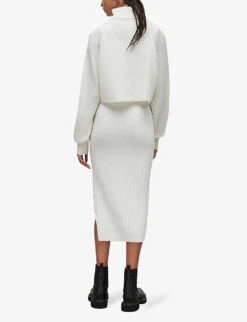 AllSaints Margot Ribbed Two-piece Midi Dress -Ted Baker Store R03758949 CHALKWHITE ALT03