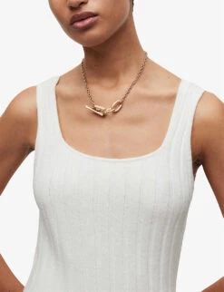 AllSaints Margot Ribbed Two-piece Midi Dress -Ted Baker Store R03758949 CHALKWHITE ALT04