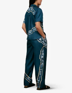 Whistles Tie-dye Relaxed-fit Silk Shirt -Ted Baker Store R03763548 BLUEMULTI ALT02