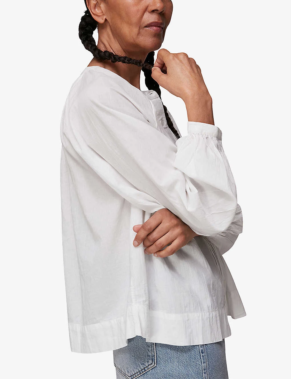 Whistles Jessie Relaxed-fit Cotton Blouse 7 Whistles Jessie Relaxed-fit Cotton Blouse - Image 5