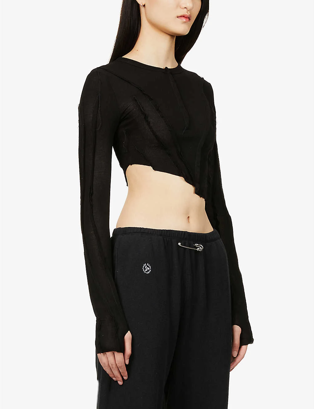 Asymmetric Long-sleeved Upcycled-jersey Top 5 Asymmetric Long-sleeved Upcycled-jersey Top - Image 3