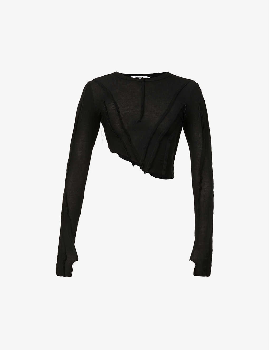 Asymmetric Long-sleeved Upcycled-jersey Top 3 Asymmetric Long-sleeved Upcycled-jersey Top