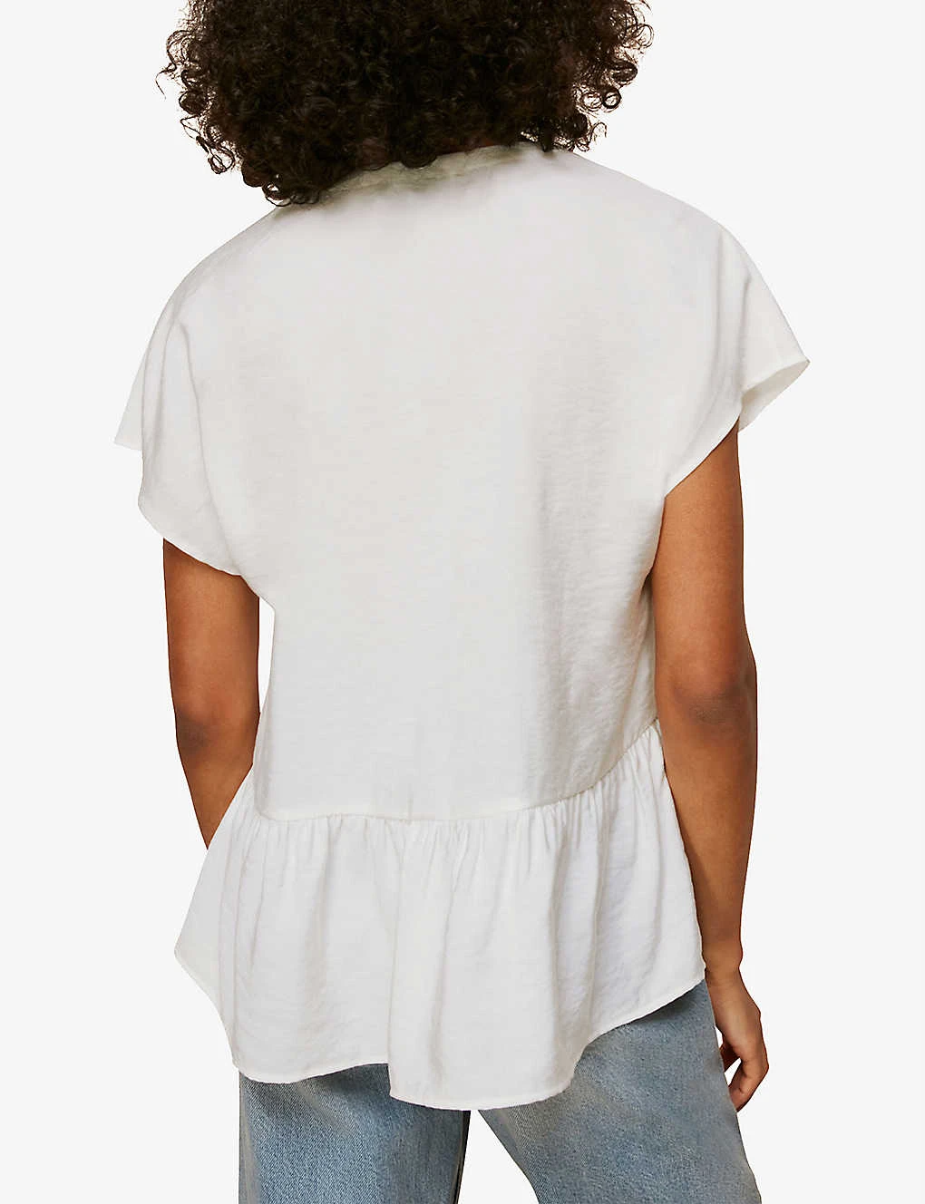 Whistles Peplum-hem Buttoned Woven Top 5 Whistles Peplum-hem Buttoned Woven Top - Image 3