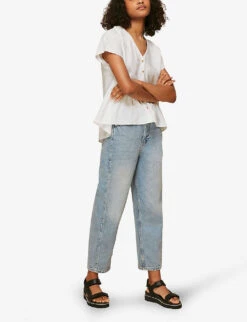 Whistles Peplum-hem Buttoned Woven Top 11 Whistles Peplum-hem Buttoned Woven Top -Ted Baker Store R03765942 WHITE ALT04