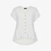 Whistles Peplum-hem Buttoned Woven Top -Ted Baker Store R03765942 WHITE M