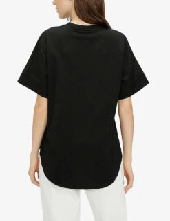 Ted Baker Erisana Flower-embroidered Cotton-jersey T-shirt -Ted Baker Store R03765980 BLACK ALT02